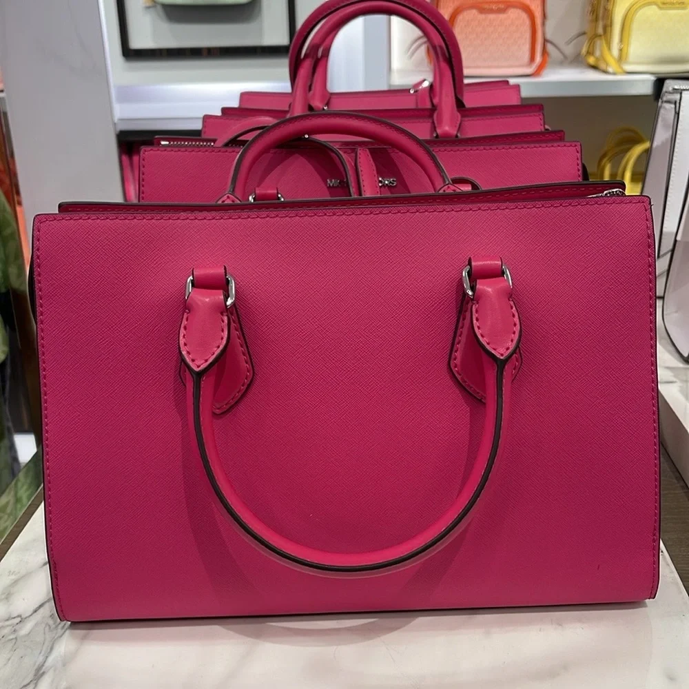 Michaela Kors Sheila Medium Faux Saffiano Leather Satchel
Dragonfruit 
NWT - Picture 12 of 16